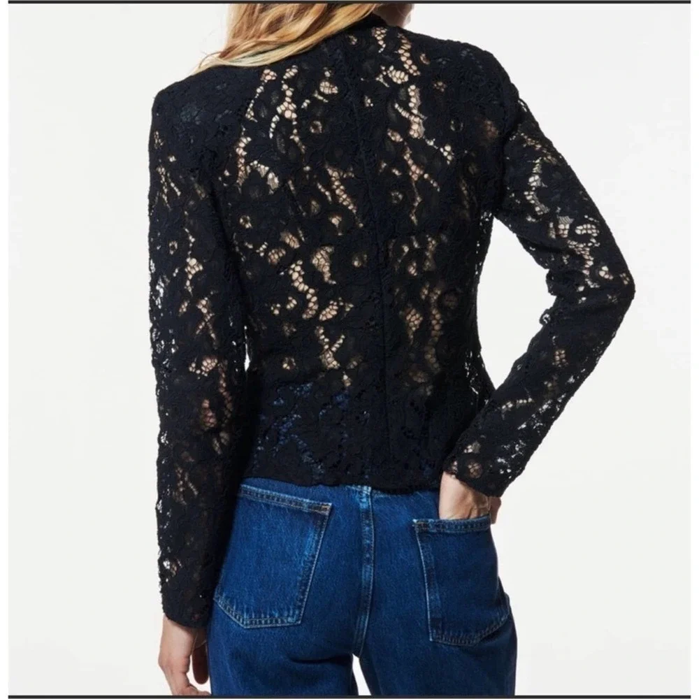 Zara Black Lace Top  Size: Small